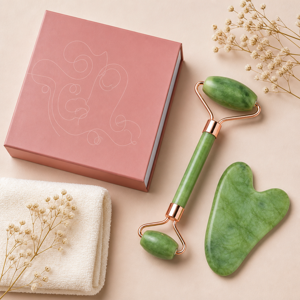 Velora Jade Gua Sha & Facial Roller Set